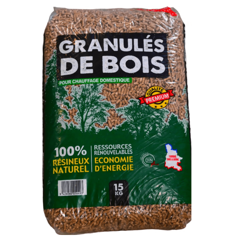 SAC-GRANULE-ECOBOIS.png Premium-Holzpellets 15 kg ECOBOIS DIN+ Hochleistung – Bild 1