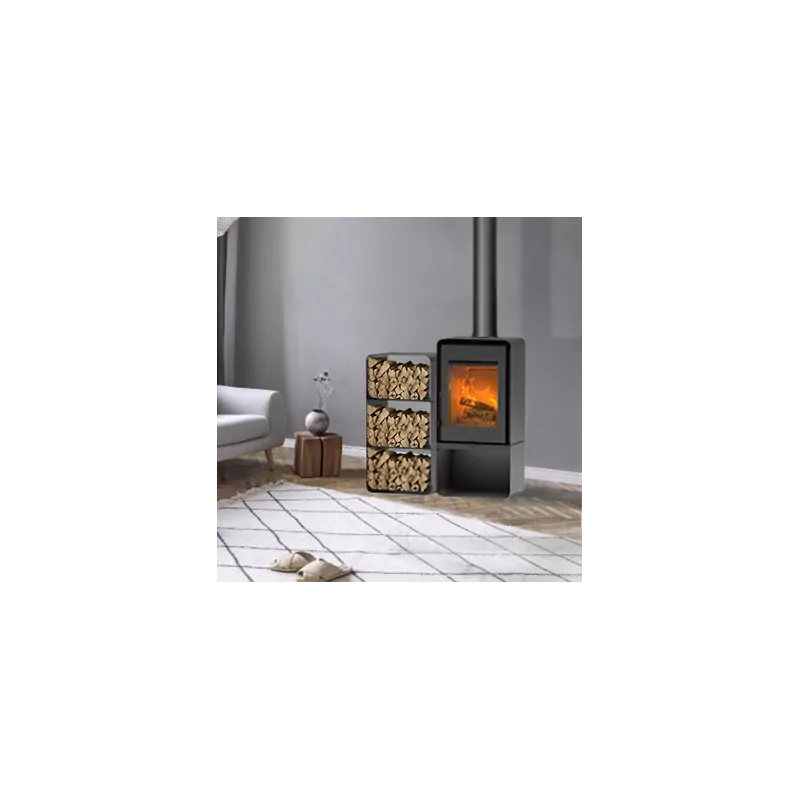 pack-1-poele-a-bois-domino-avec-range-buche-11414.webp Domino-Holzofen mit Holzlager und 3-Ebenen-Modul – 8,5 kW – Bild 1